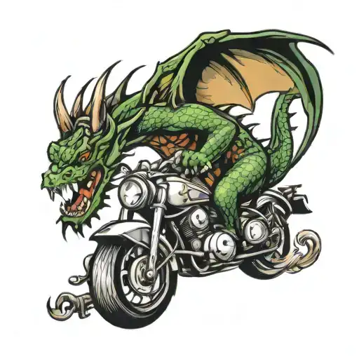 Dragon Riding A Motorcycle