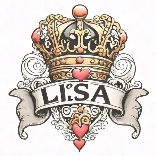 Lisa Name With Crown And Hearts