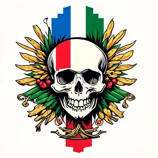 Skull And Sardinia Flag