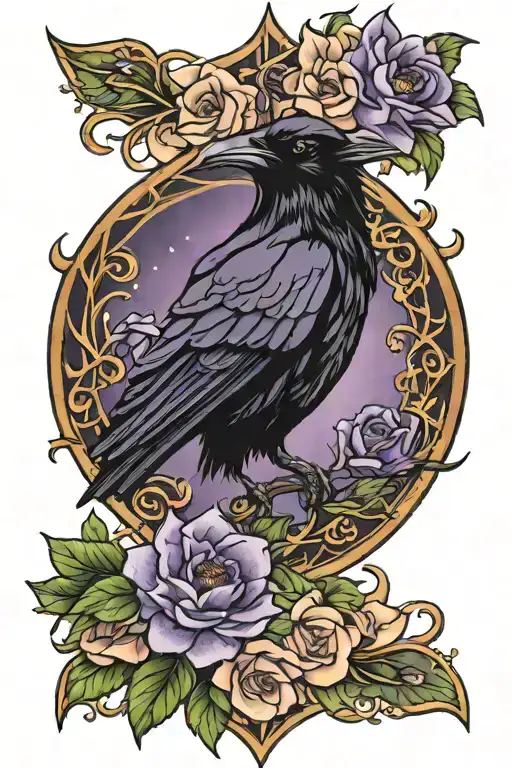 Raven Crystal Amethyst Moon Flower Blooming