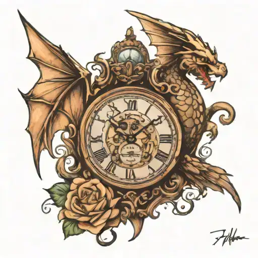 The Clock And The Angel And The Dragon