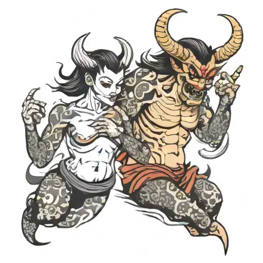 Japanese Demon Male And Female Rib
