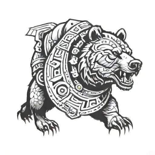 Grizzly Bear In Spartan Armour