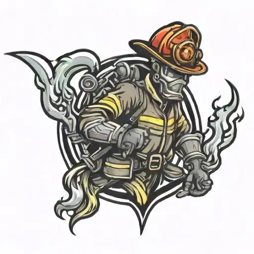 Firefighter Flame Cartoon