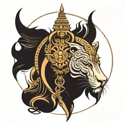 Leo Tatoo With Mahadev Combination Earth With Land