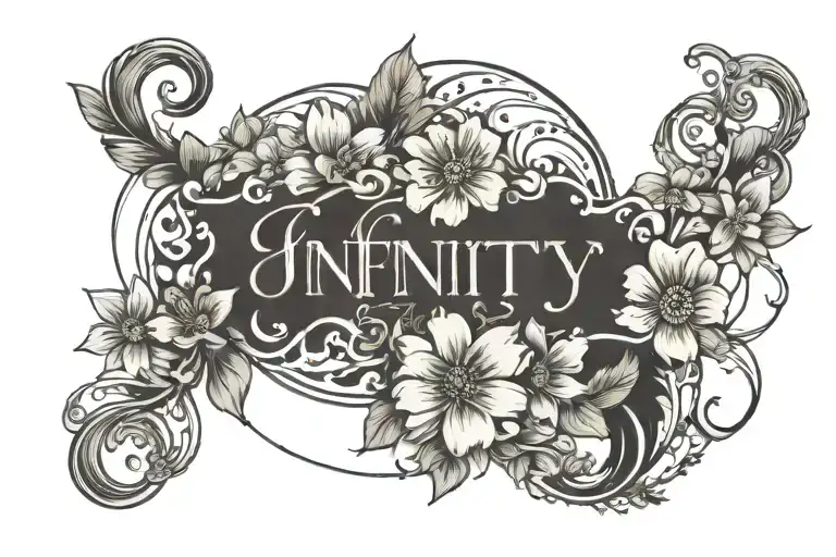 Infinty Symbol With The Names And July Birth Flowers