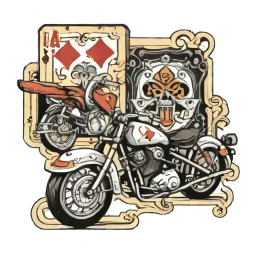 Ace Card And Motorcycle