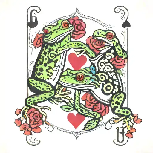 Playing Card With Frogs
