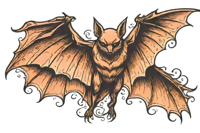 Bat With Wings Spread