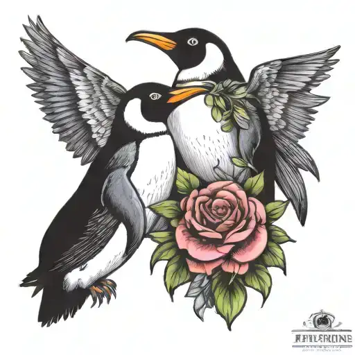 Penguin And Aphrodite Goddess Of Love