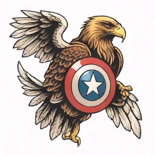 Captain America Shield And Eagle Holding