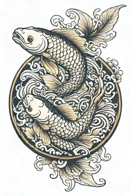 A Koi Fish Swimming In A Bowl Made Of Different Cuisines From Different Countries