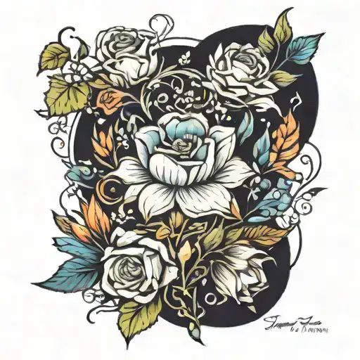 March June And August Bouquet Fine Line