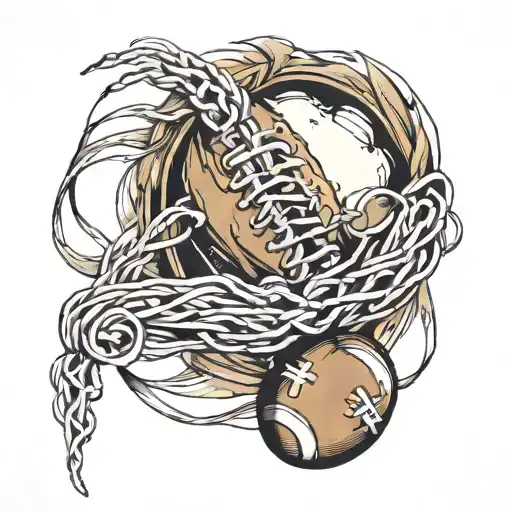 Make A Tattoo Of Football Laces On Inside Of Bicep