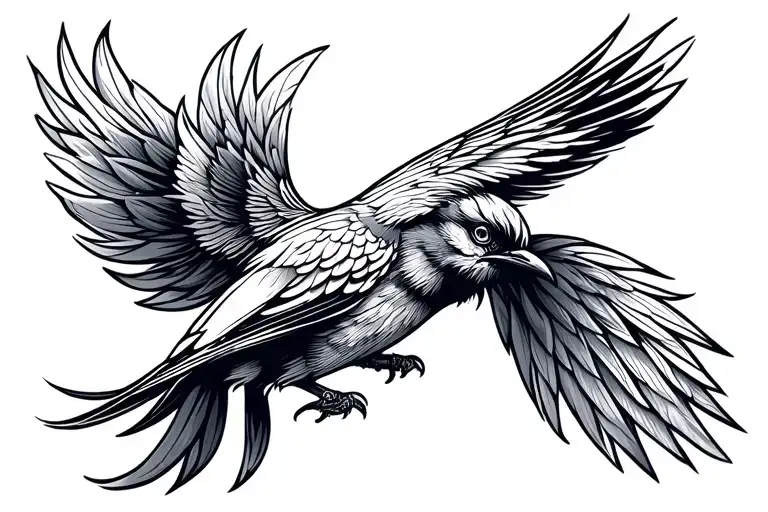 Bird With Diagonal Lines