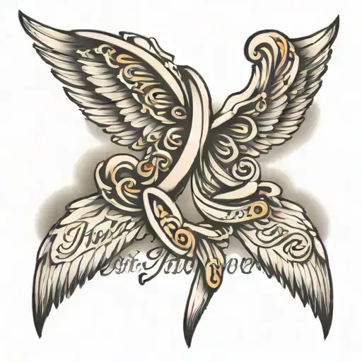 Dainty Angel Wings Script Mom