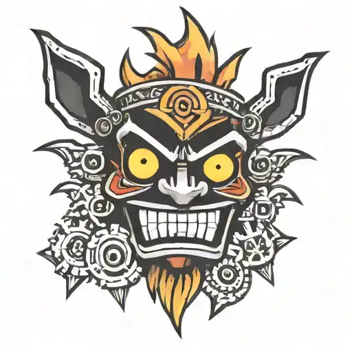 Crash Bandicoot Aku Aku Mask With 5 Game Dice