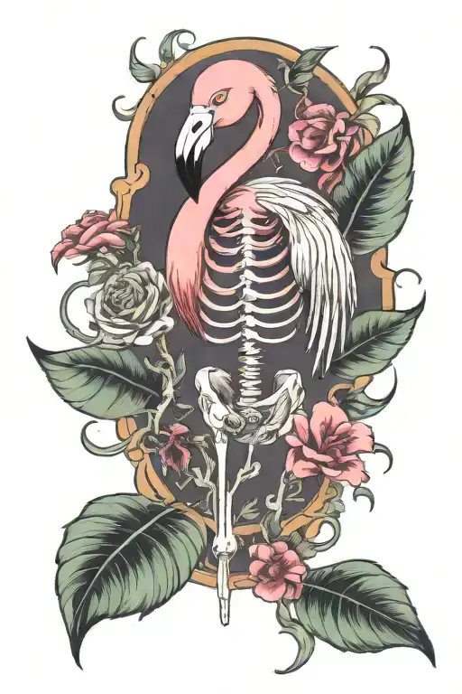 Flamingo Skeleton Looking