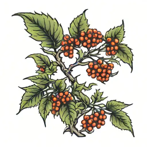 A Rowan Berry Tree Growing