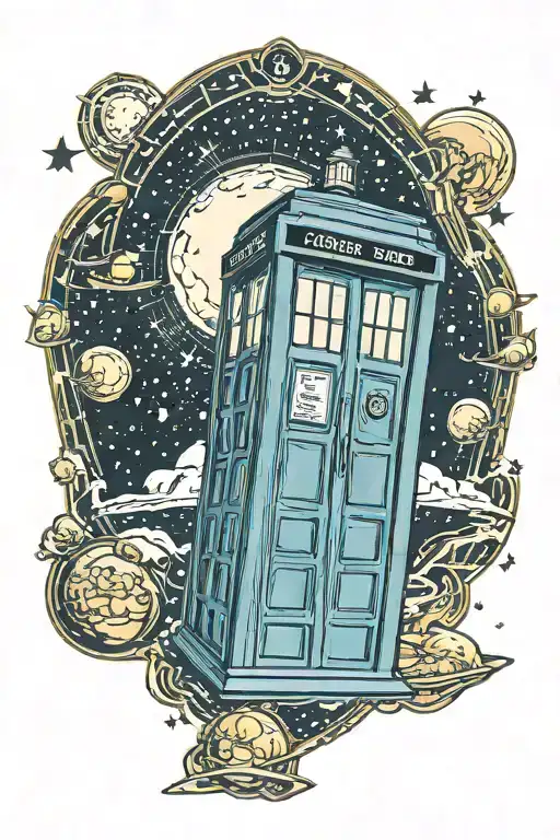 Outer Space Tardis Starry Night
