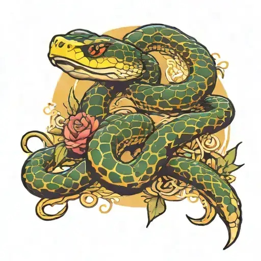 A Snake Wapping Around Bunny