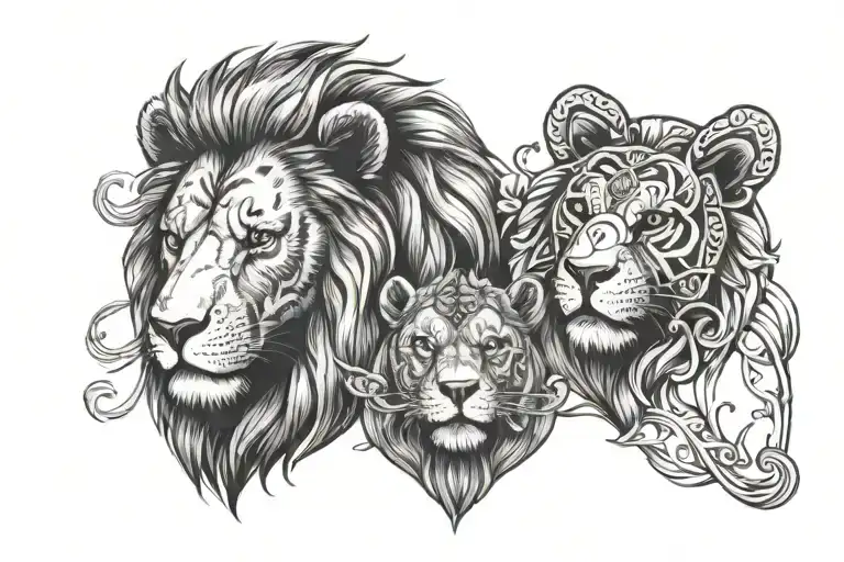 Lion And Bear Holding