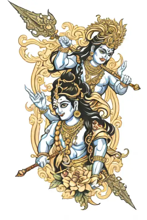 A All New Mix Match Of Lord Krishna And Lord Shiva