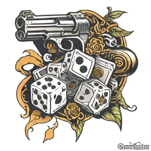 Dice With Money And Guns