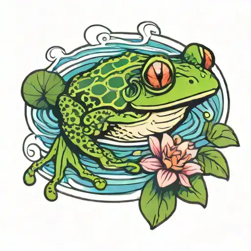 Frog And Pond Ripples