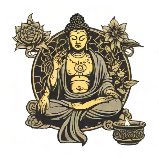 Virgo With Evil Buddha Sitting Meditating