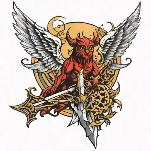 Mountain Sun Sword Devil Wings Made