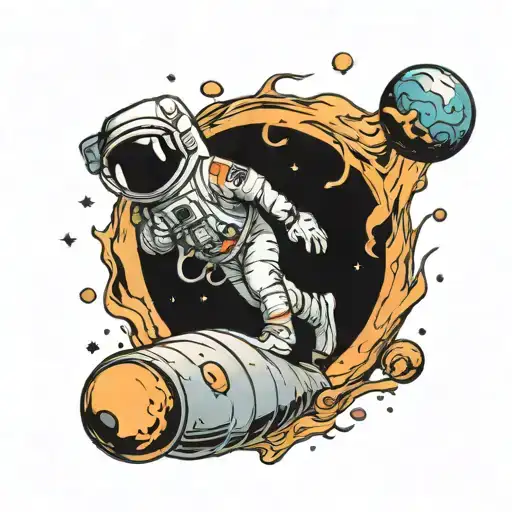 Astronaut Dunking Planet Into A Black Hole