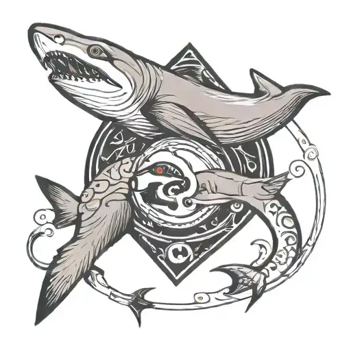 Sloth And Shark Yin Yang Symbol