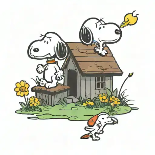 Snoopy Protecting Woodstock