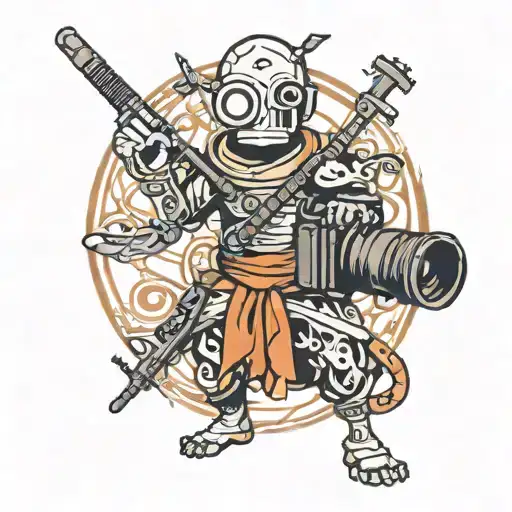 A Stickman Holding Gimbal Ronin And Camera