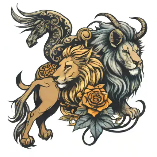 Capricorn And Leo Lion