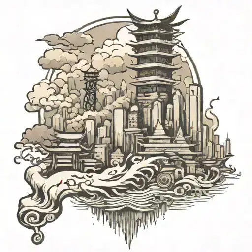 Hong Kong City Skyline In The Background