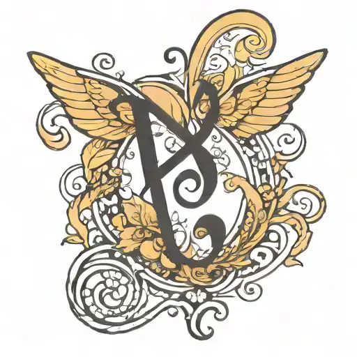 Letters Jnd With Music Note Formed