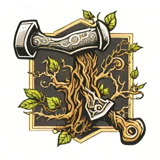 Hammer Handle Envolving In Tree