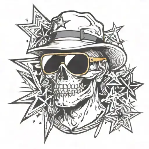 Star And Bucket Hat And Sunglasses And Face Mask