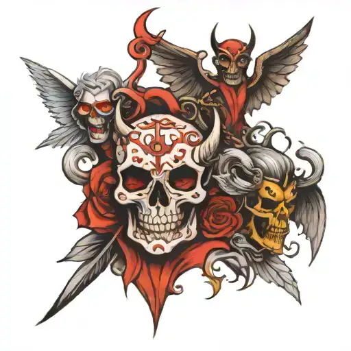 Corss And Angel And Devil