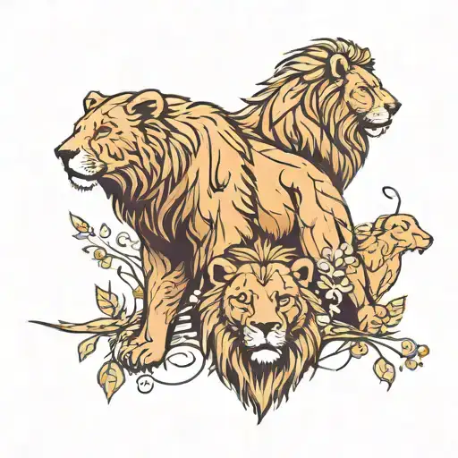 Brown Bear And Lion Surrounded