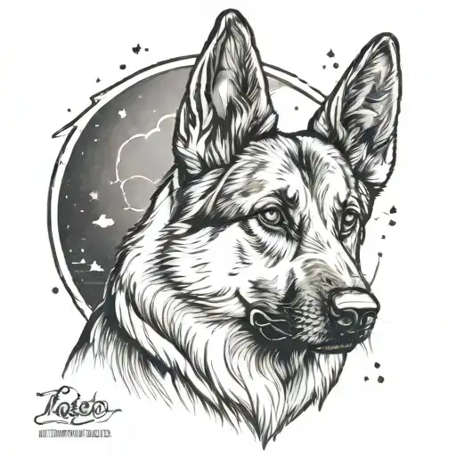 German Shepherd Looking At The Sky