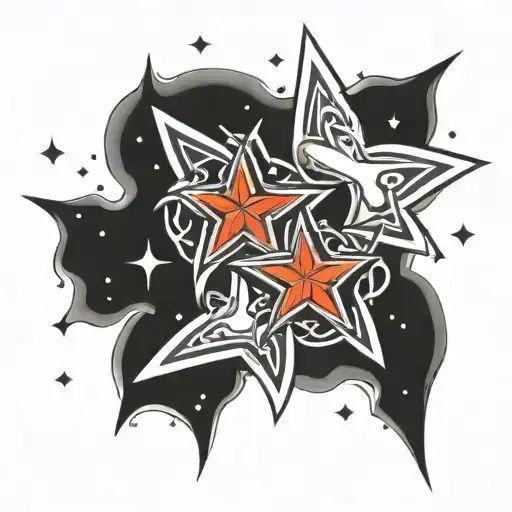 Two Celtic Shooting Stars Representing The Client's