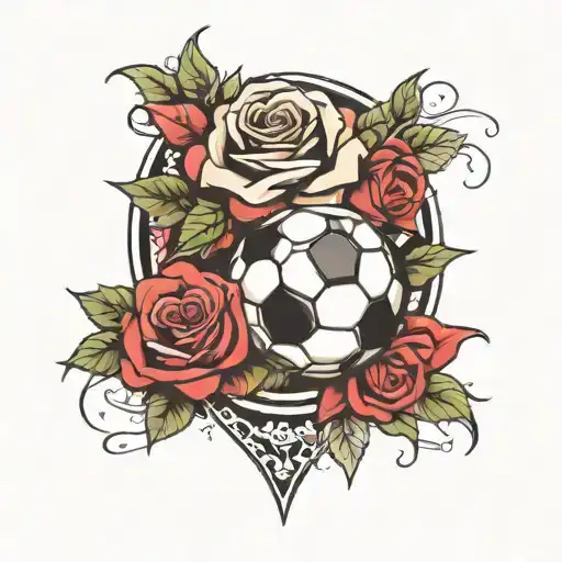 Soccer Ball And Roses