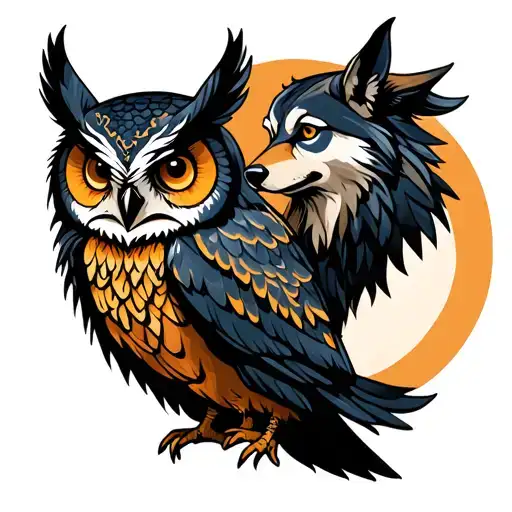 Owl And Wolf