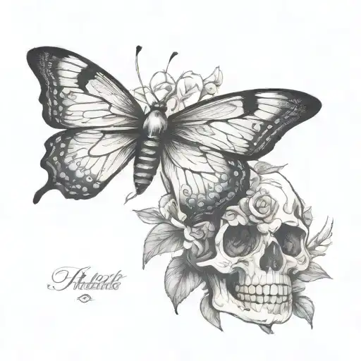 Skull And Butterfly