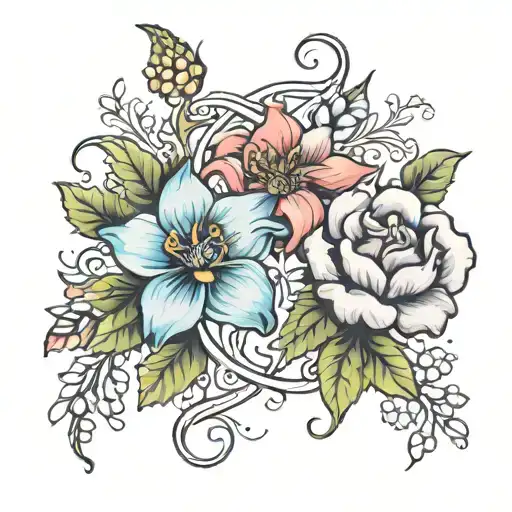 May And September Birth Flowers Intertwined