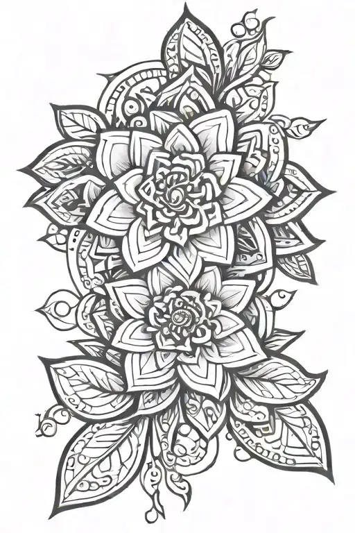 Black Geometric Flower Growing