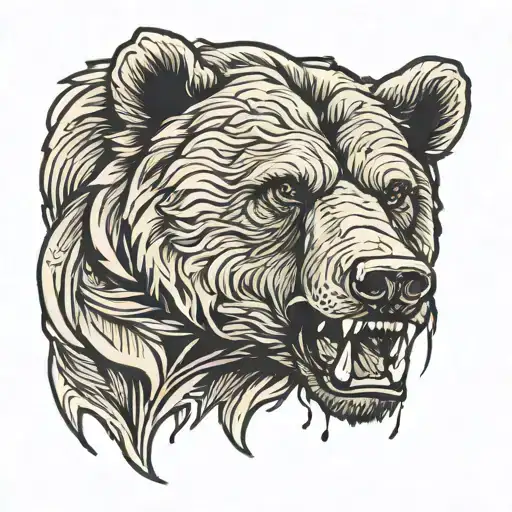 Bear Growling Grizzly Bear